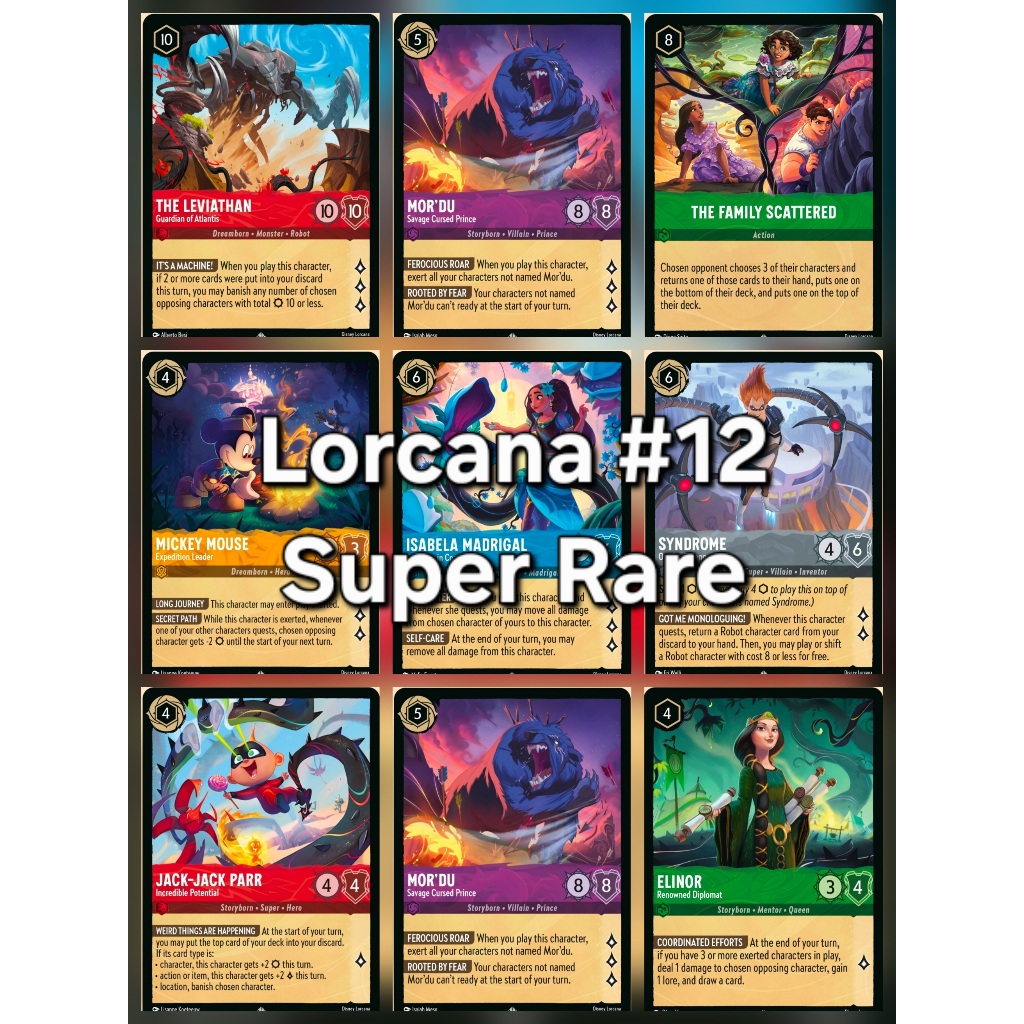 การ์ด Super Rare [non foil] All Color Disney Lorcana Set 12 : Wild Unknown [Eng] ของแท้ 100%