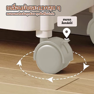 LIVITS ชั้นวางของรถเข็น 3ชั้น พร้อมล้อเลื่อน รถเข็นเก็บของ ชั้นวางหนังสือเคลื่อนที่ อเนกประสงค์