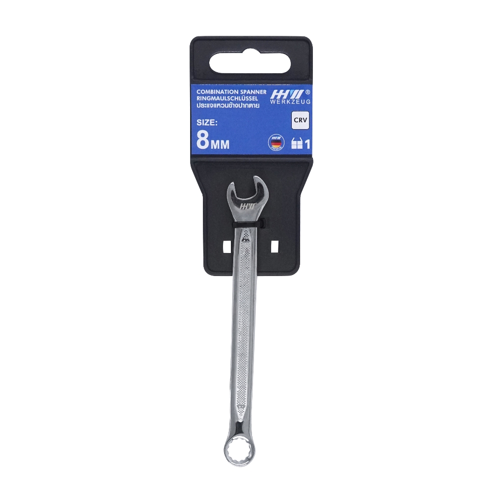 HHW ประแจแหวนข้างปากตาย ขนาด 8-17 มม (แพ็คเดี่ยว) Combination spanner Size 8-17 mm (Single Pack)