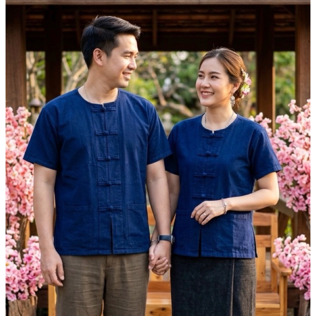 เสื้อม่อฮ่อมแท้100%ผู้ใหญ่ ชายหญิง ใส่ได้ทุกโอกาส
