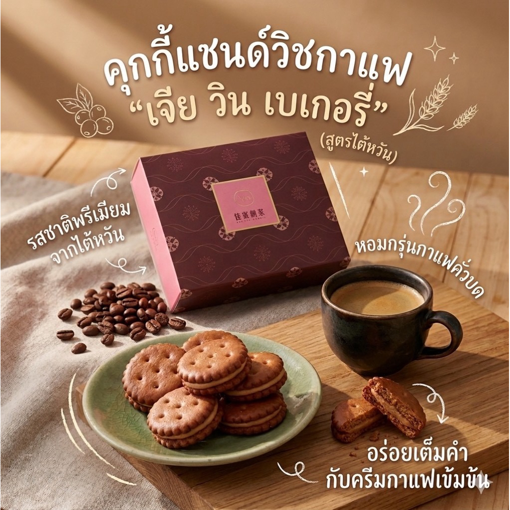Jia Vin Bakery ❛ แครกเกอร์ไส้กาแฟ ❜ Coffee nougat cracker อีกหนึ่งขนมอร่อยจากไต้หวัน
