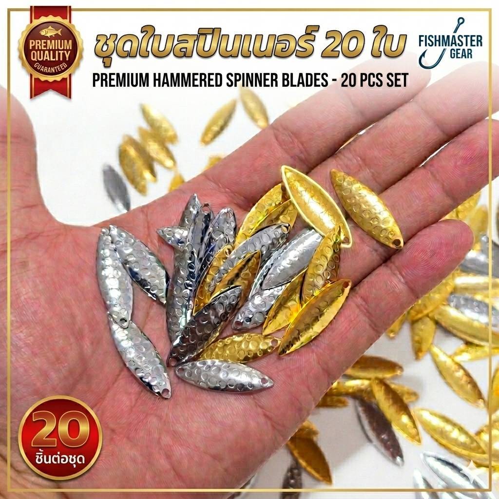ใบสปิน ชุดละ 20 ใบ ใบสปินเนอร์ ประกอบเหยื่อตกปลา ใบหลิวตกปลาช่อน R189