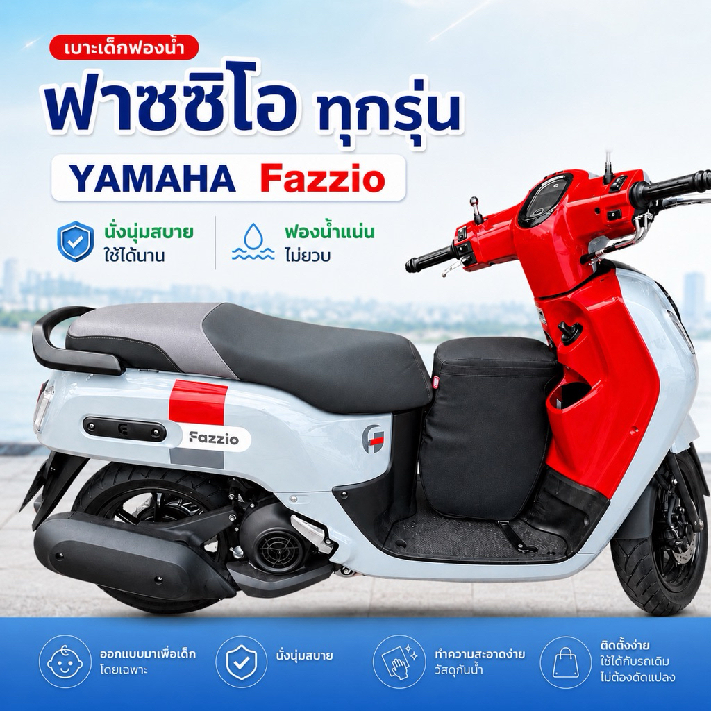fazzio เบาะเด็กฟองน้ำ fazzio ฟาซซิโอ ตรงรุ่น ใช้ได้ทุกปี งานคุณภาพ ฟองน้ำแน่น ไม่ยวบ