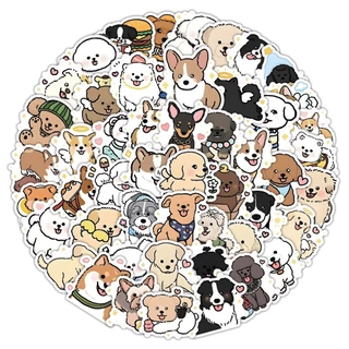 [พร้อมส่ง] 70 ชิ้น PVC Sticker สติกเกอร์ DIY ลาย การ์ตูน ลูกหมา ลูกสุนัข น่ารัก Cute Puppy Cartoon กันละอองน้ำ