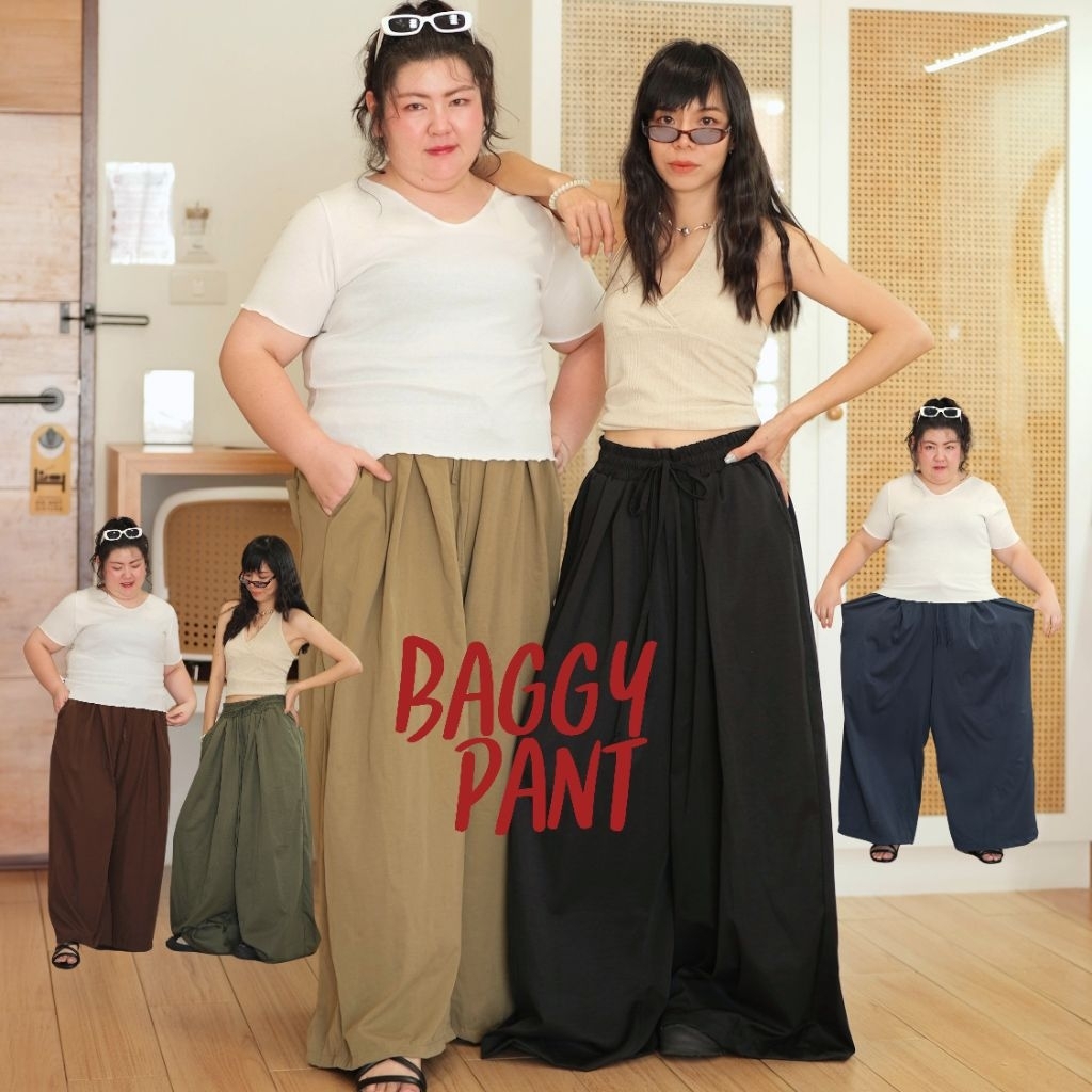 กางเกงขายาวทรงBaggy กระบอกใหญ่มาก สะโพก 60+++