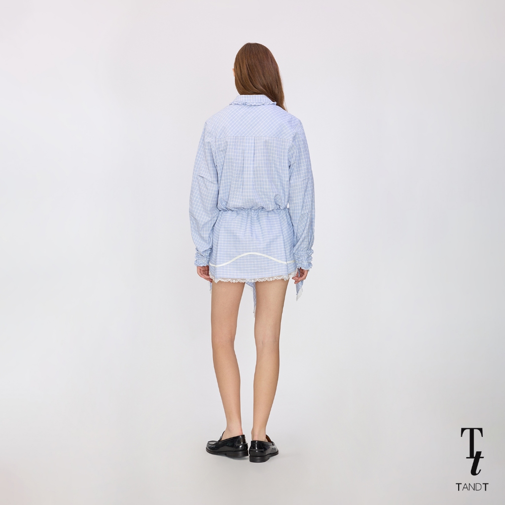 TandT - CHARLOTTE SHIRT - EMBROIDERED SYMBOL RUFFLE TRIMMED LONG SLEEVES SHIRT เสื้อเชิ๊ตแขนยาว ตกแต่งระบายที่ขอบแขนและล — صورة 2