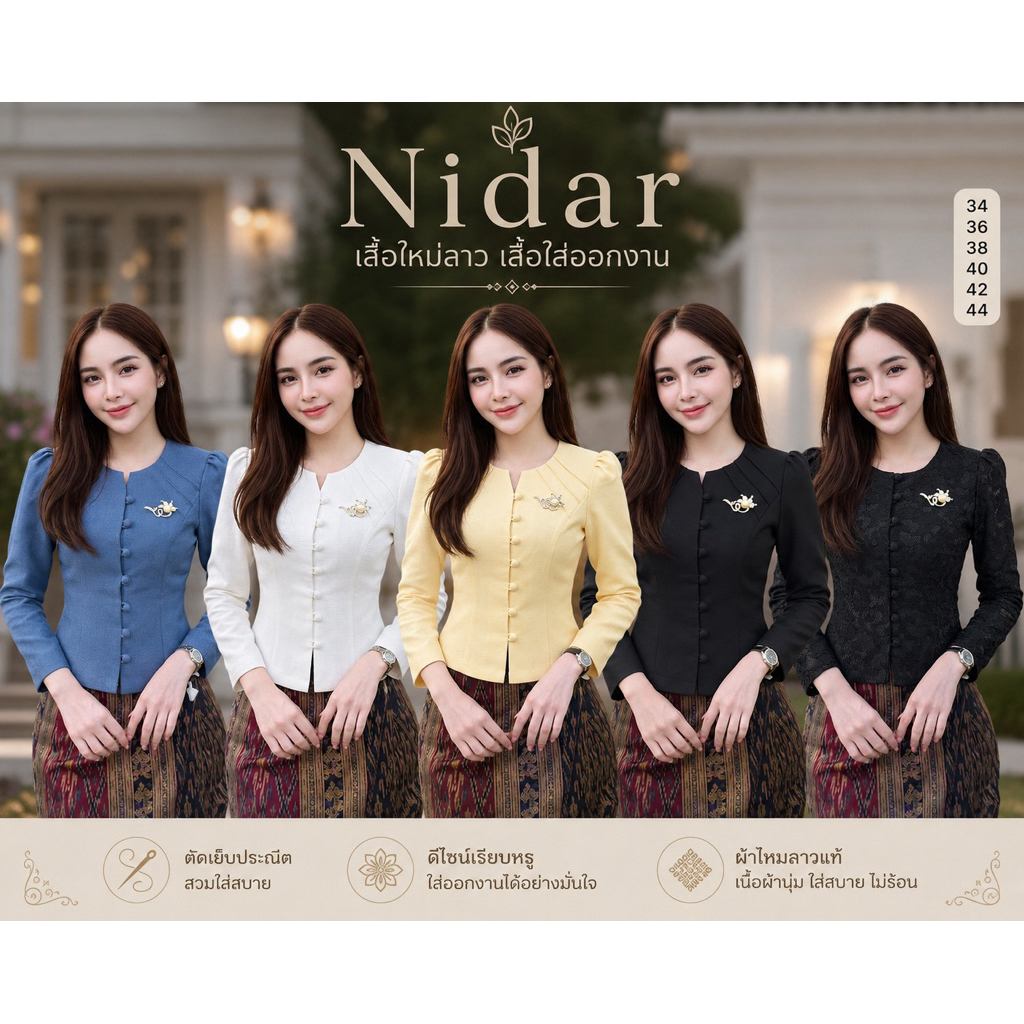 เสื้อใส่ไปวัด เสื้อใส่ไปทำบุญผ้าฝ้าย สินค้าพร้อมส่ง