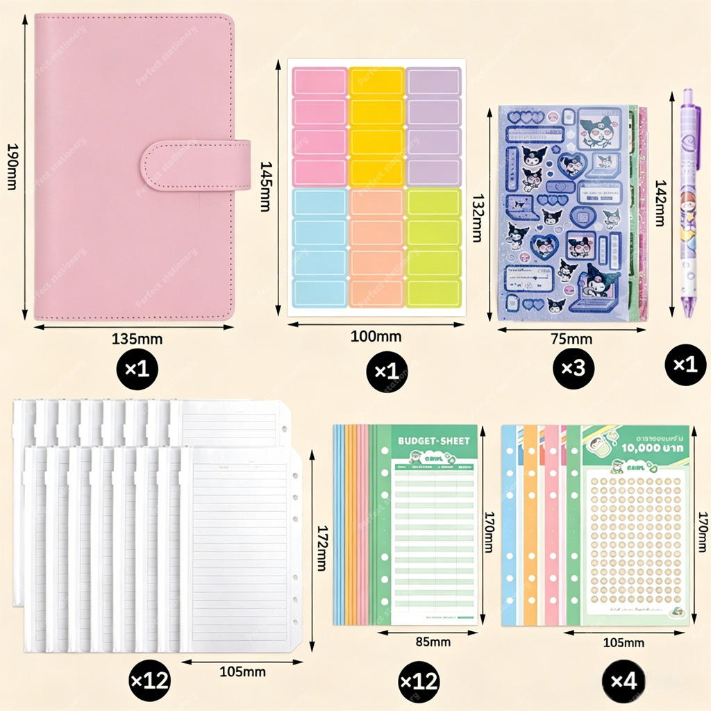 CAWL สมุดบันทึกการออม A6 สมุดบันทึกการเงินครอบครัว Budget Binder ประหยัดเงินวางแผน สมุดออมเงิน สมุดบันทึกรายจ่าย