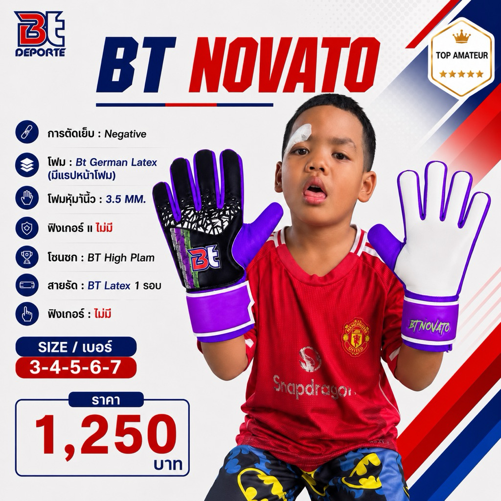 ถุงมือ BT วัยจิ๋ว ตัวท็อป! Sport ออกกำลังกาย กีฬา
