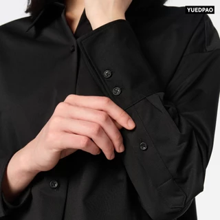 Yuedpao Ultimate Stretch - Women's Long Sleeve Shirts (Oversized Fit) เสื้อเชิ้ตโอเวอร์ไซส์ เสื้อเชิ้ตผู้หญิง สีพื้น