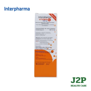 Interpharma Vitamin C 1000mg 20 tab วิตามิน ซี ผลิตภัณฑ์เสริมอาหารชนิดเม็ดฟู่