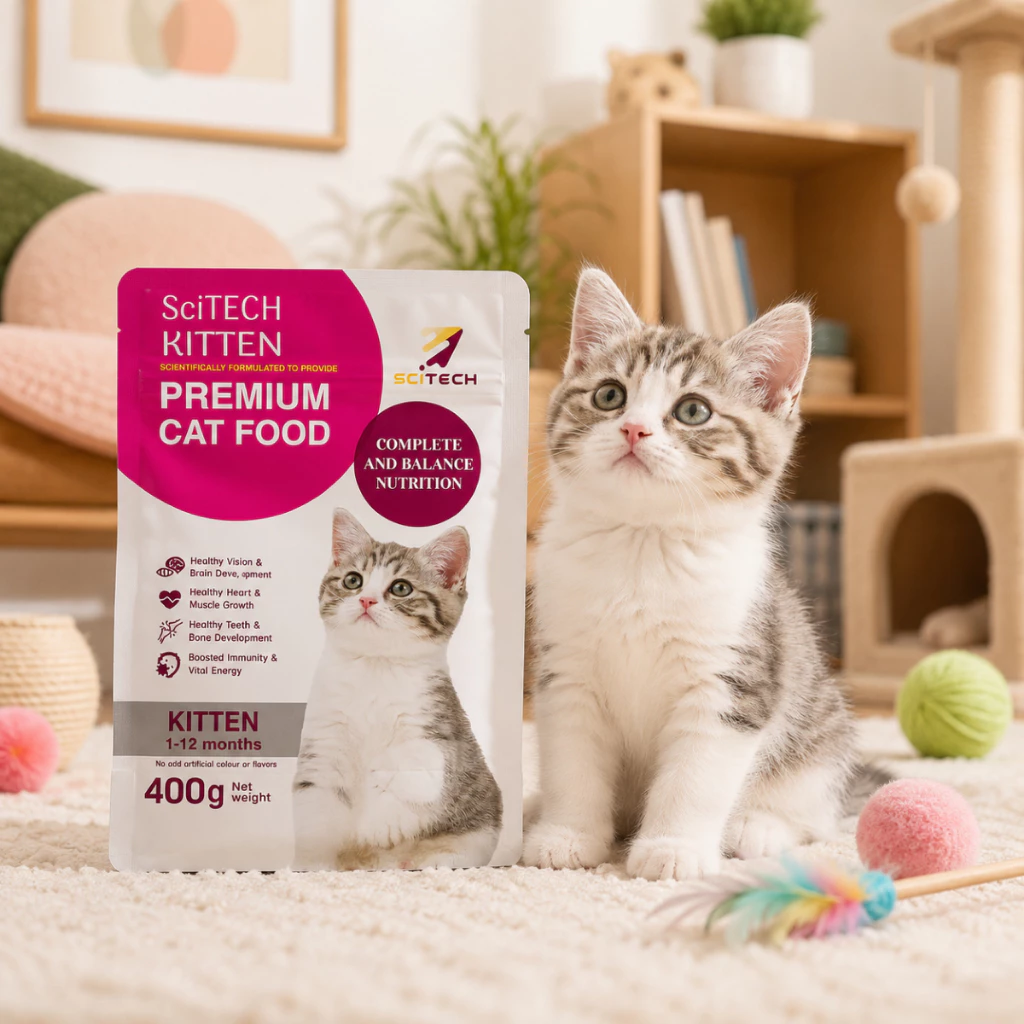 SciTECH Cat Kitten 400g อาหารลูกแมว ชนิดเม็ด โภชนาการครบถ้วน สำหรับลูกแมวทุกสายพันธุ์