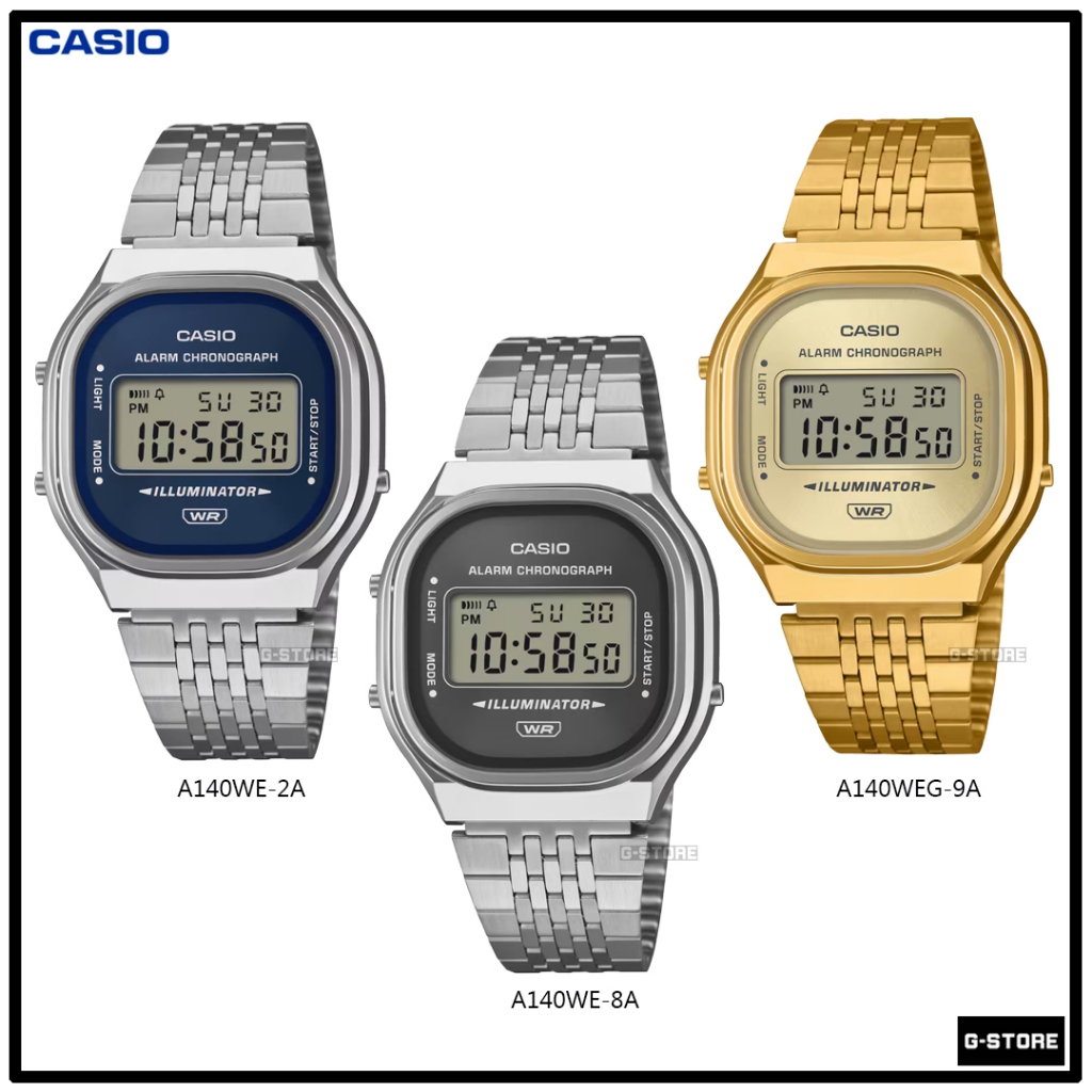 นาฬิกา CASIO รุ่น A140WE-2A | A140WE-8A | A140WEG-9A ของแท้รับประกันศูนย์ 1 ปี A140WE A140WEG
