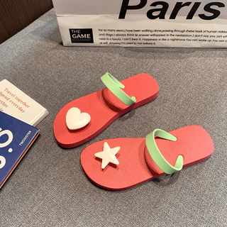 ❤️(พร้อมส่ง) รหัส 102 รองเท้าแตะน่ารัก กันลื่น เหมาะสำหรับสวมใส่กลางแจ้งและชายหาด💙