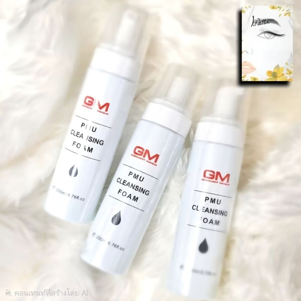 GM PMU Cleansing Foam 200ml โฟมเช็ดสี โฟมเช็ดหลังสัก อุปกรณ์สักคิ้ว