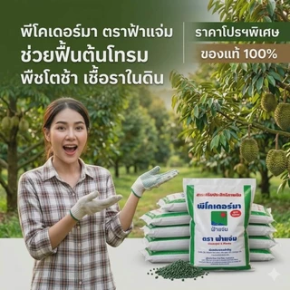 พีโคเดอร์มา ไตรโคเดอร์มาอัดเม็ด ตราฟ้าแจ่ม (ถุงละ 5 กิโลกรัม จำนวน 1 ถุง) ใช้ป้องกัน รักษาเชื้อราโรคพืชทางดิน