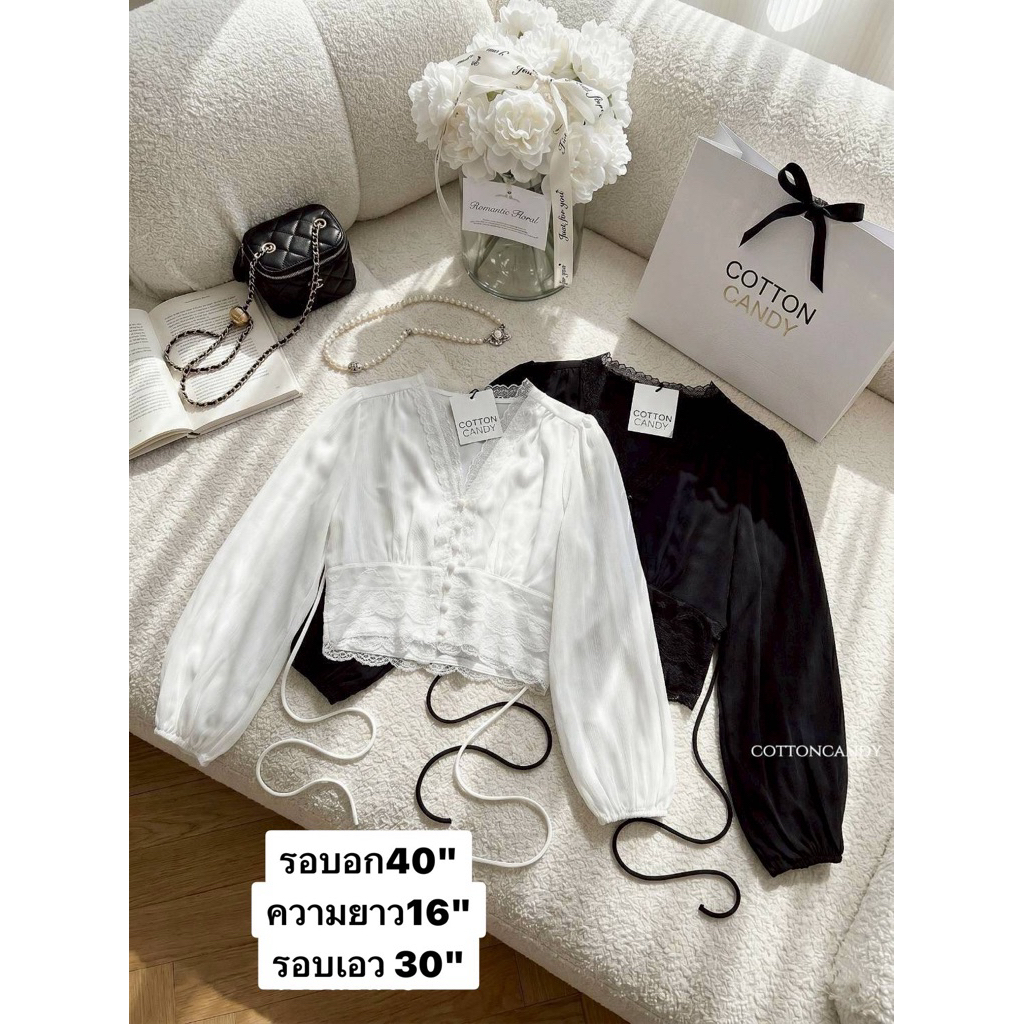 #cottoncandy New Hilook korea เสื้อรุ่นี้สวยจึ้ง รุ่นนี้งานสวย ผ้าดีใส่สบสบาย ดีเทลแต่งลูกไม้สวย แมทง่ายใส่ง่ายได้สวย