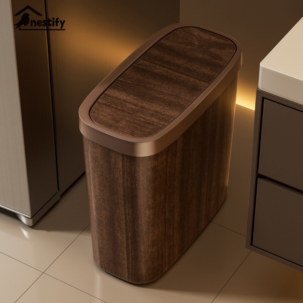Nestify ถังขยะ 10L/14L พร้อมฝาปิด มินิมอล เปิดฝาโดยกด มีห้องครัวในสำนักงานและที่บ้าน
