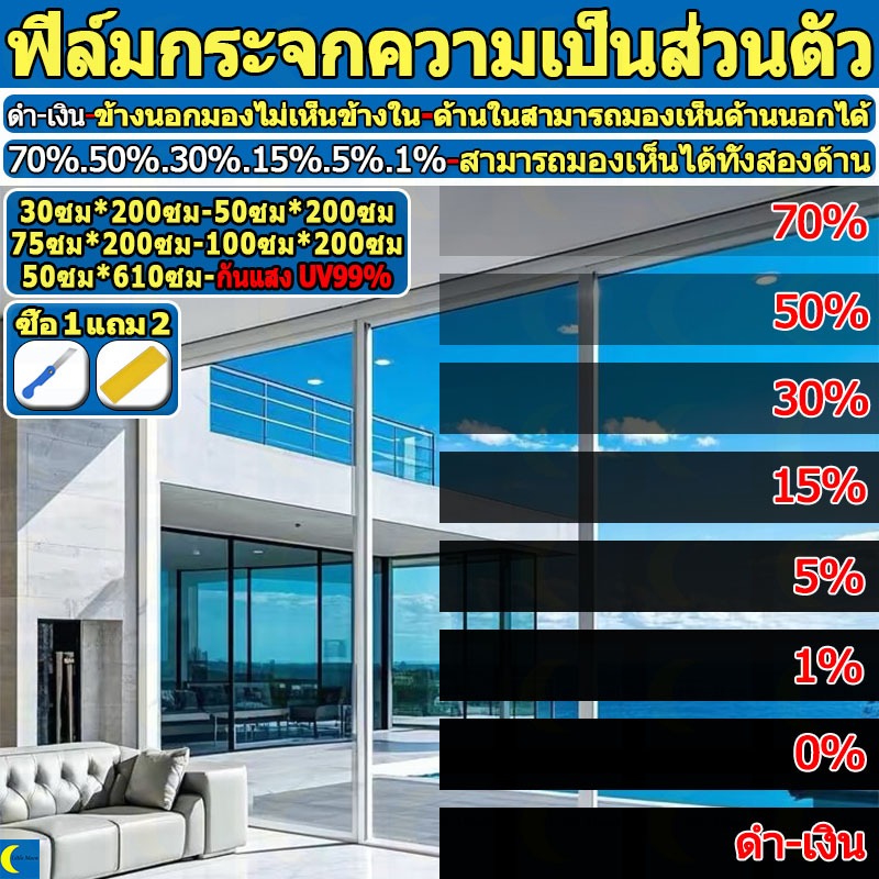 ซื้อ 1แถม 2 ฟิล์มติดกระจก ฟิล์มกรองแสง ฟิล์มอาคาร ฟิล์มกรองแสงรถยนต์ ฟิล์มคาร์บอน กันความร้อน Window Film Black Carbon