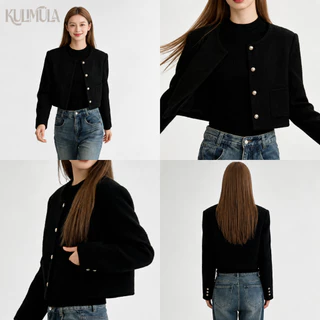 KULIMULA เสื้อเบลเซอร์ผู้หญิง (ได้เฉพาะเสื้อเบลเซอร์)Blazer สไตล์เกาหลี เสื้อครอปเบเซอร์ YD38