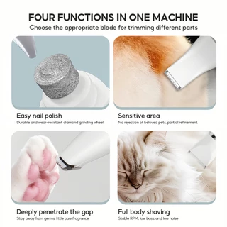 MeeGoo ปัตตาเลี่ยนตัดขนสัตว์เลี้ยง เครื่องตัดขนสัตว์เลี้ยง Trimmer Pet Hair Clipper 4-in-1
