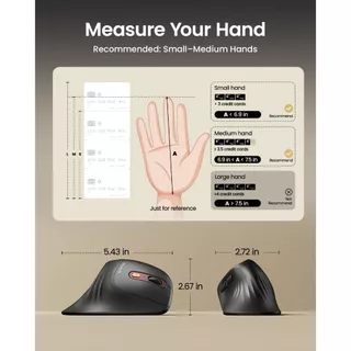 ProtoArc EM11 NL เมาส์แนวตั้ง Ergonomic เพื่อสุขภาพ ไร้สาย บลูทูธ 2 ช่อง + 2.4G ชาร์จได้ สีดำ-แดงไวน์ รับประกัน 2 ปี