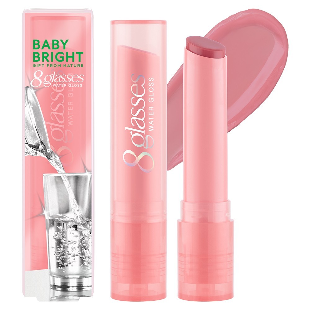 Baby Bright #ลิปน้ำ8แก้ว【เอทกลาซเซสวอเตอร์กลอส】แก้ปากแห้ง ลอก Baby Bright 8 Glasses Water Gloss 2.5g