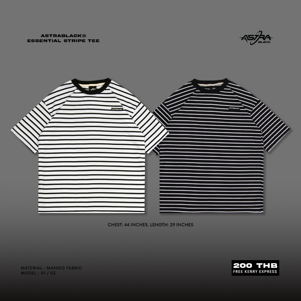 ASTRABLACK® — ESSENTIAL STRIPE TEE เสื้อยืดลายทาง