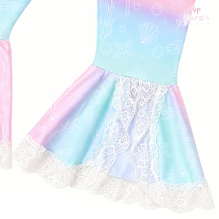 DISNEY PRINCESS : Ariel (แอเรียล) ชุดเซ็ทเด็กหญิง เสื้อแขนระบาย + กางเกงขายาว ลิขสิทธิ์แท้ [085074]