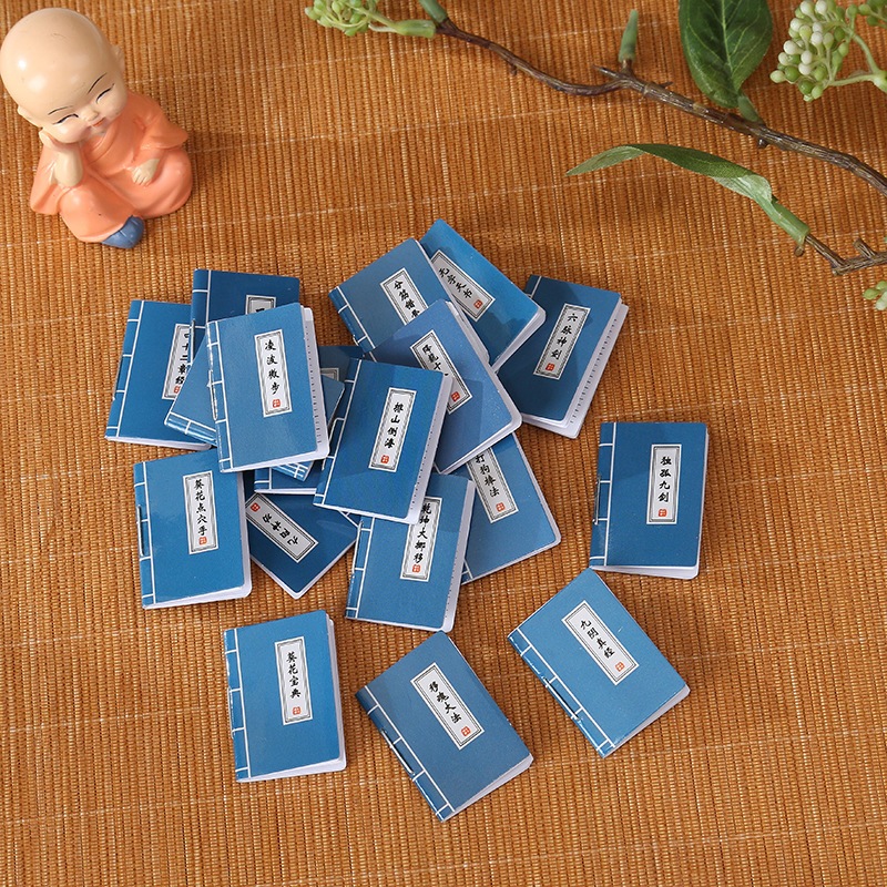 J452B สมุดจีนเปิดได้ของเล่นจิ๋วจำลองสมจริ๊งแพ็คละ 10 ชิ้น