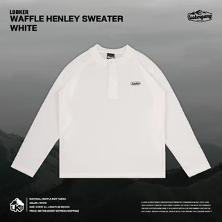 LOOKER — WAFFLE HENLEY SWEATER เสื้อสเวตเตอร์แขนยาวผ้าวาฟเฟิล (CAMPING)