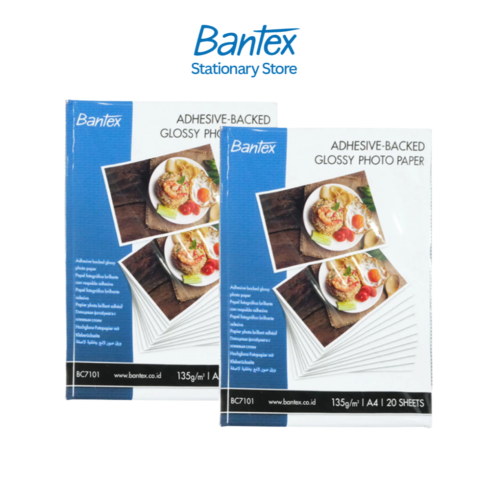 Bantex กระดาษโฟโต้ กระดาษพิมพ์ภาพ มันเงา คุณภาพสูง A4 135g/210g/230g แพ็ค 20 แผ่น Glossy Photo Paper