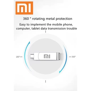 Xiaomi แฟลชไดรฟ์ OTG 3-in-1 USB 3.0 Type-C 2TB หน่วยความจำโลหะ ปลั๊กหมุน360° ป้องกันอินเทอร์เฟซ
