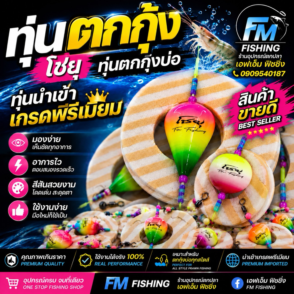ทุ่นตกกุ้ง โชยุ ทุ่นอาการไวเกรดนำเข้าจากไต้หวัน🇹🇼