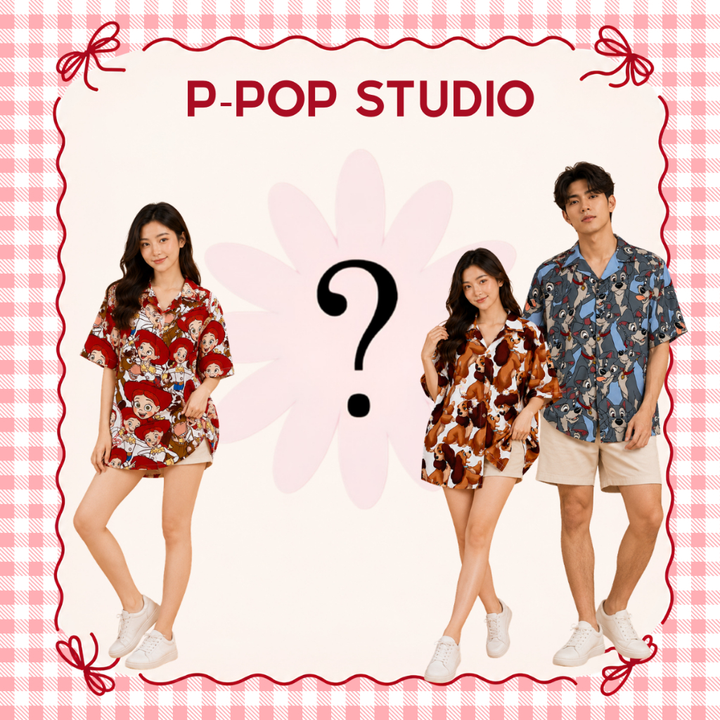 PPOP.Studio - เสื้อฮาวาย 2 ชิ้น ดิสนีย์ ลิขสิทธิ์แท้ จุ่มลาย