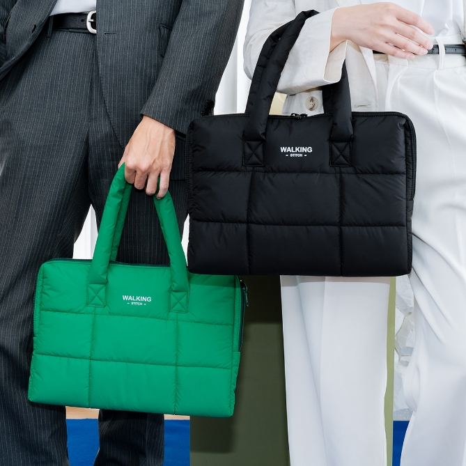 Walking Stitch : Bill Medium Puffy Bag (Laptop 13 inch - 14 inch) : กระเป๋าโน๊ตบุ๊ค