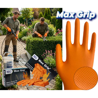 Max Grip แบบกล่อง ถุงมือยางไนไตร มีปุ่มกันลื่น