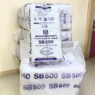 [แพ็คเล็ก 100ใบ] SB500 กล่องโฟม กล่องข้าว มี มอก. ใส่อาหาร บรรจุอาหาร