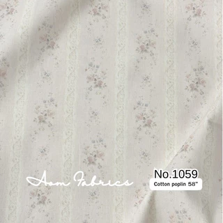 Aom Fabrics🌷ผ้าคอตตอนป๊อปลิน No.1059 สีอ่อน น่ารักมาก ผ้านิ่ม หน้ากว้าง 58 นิ้ว ผ้าเมตรนำเข้า พร้อมส่ง