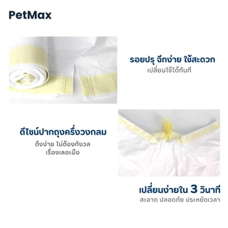 ถุงขยะสำหรับห้องน้ำแมวอัตโนมัติ [2แพ็ค/40ถุง] ขนาดใหญ่ 74x28 cm. เหนียว ทนทาน มีหูหิ้ว