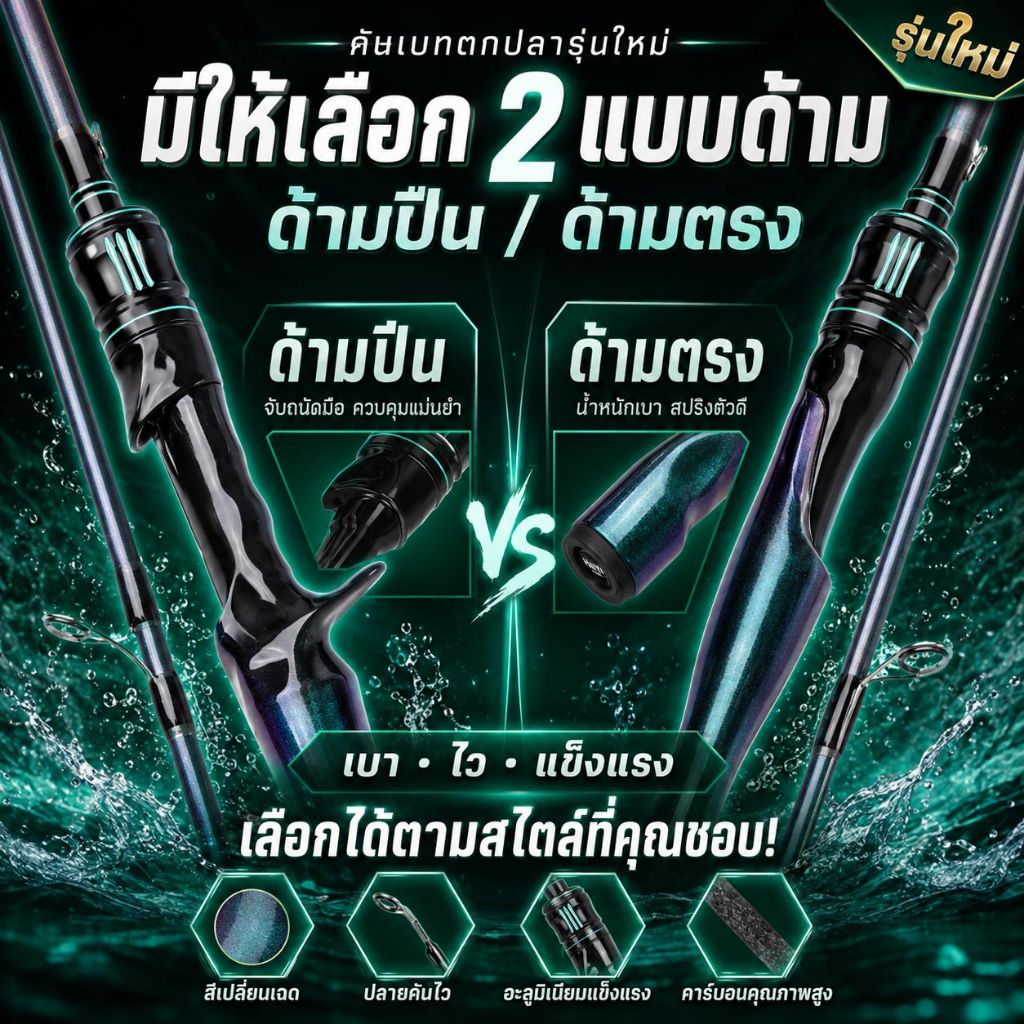 🐬HAIYI FISHING🐬คันเบ็ดมาโข่ว ระดับ UL วัสดุคาร์บอนสูง คุณภ