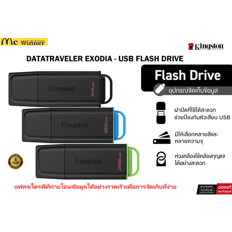 256 GB FLASH DRIVE (แฟลชไดร์ฟ) KINGSTON DATATRAVELER EXODIA M - USB 3.2 GEN 1 USB-A GREEN DTXM/256GB