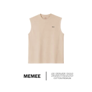 MEMEE | เสื้อแขนกุดผ้า Cotton Premium สกรีน Memee อกซ้าย มีถึงอก 52" [V.1 แขนกุด]