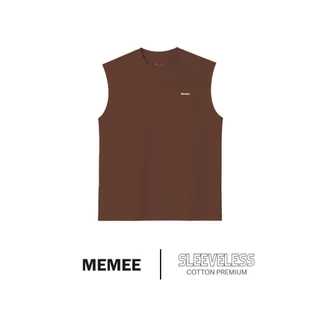 MEMEE | เสื้อแขนกุดผ้า Cotton Premium สกรีน Memee อกซ้าย มีถึงอก 52" [V.1 แขนกุด]