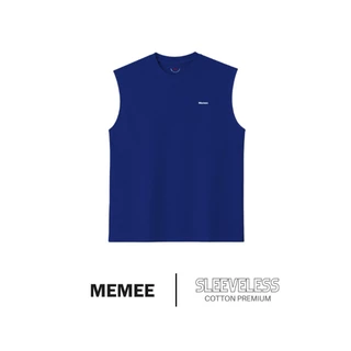 MEMEE | เสื้อแขนกุดผ้า Cotton Premium สกรีน Memee อกซ้าย มีถึงอก 52" [V.1 แขนกุด]