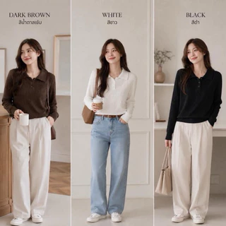 LITTLEMOM เสื้อโปโลแขนยาวถักเกลียว รุ่น ROSE