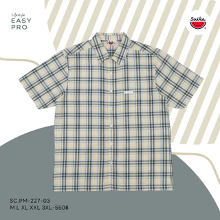 เสื้อแตงโม (SUIKA) เสื้อเชิ๊ตคอปกแขนสั้น ลายสก๊อต (ผ้าไม่ยืด) ( SC.PM-226 227 228 229 230 231 232 )