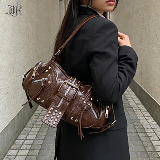 [ Free keychain ]NEW Manyrare.bkk Stud Hacker Bag ข้อเสนอพิเศษ Manyrare BLACK/BROWN/WHITE Bag