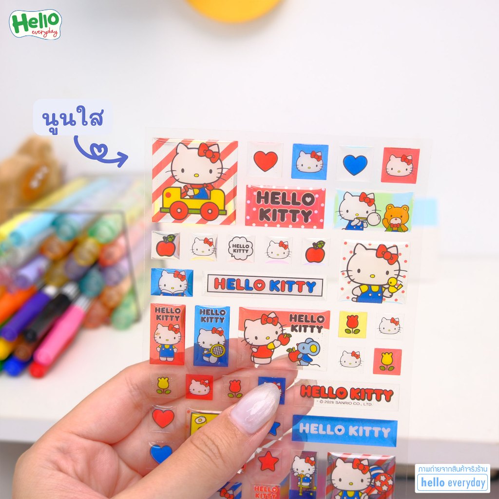 hello kitty สติ๊กเกอร์นูนใส กันน้ำ มีให้เลือก 2 ลาย รูปที่ 4