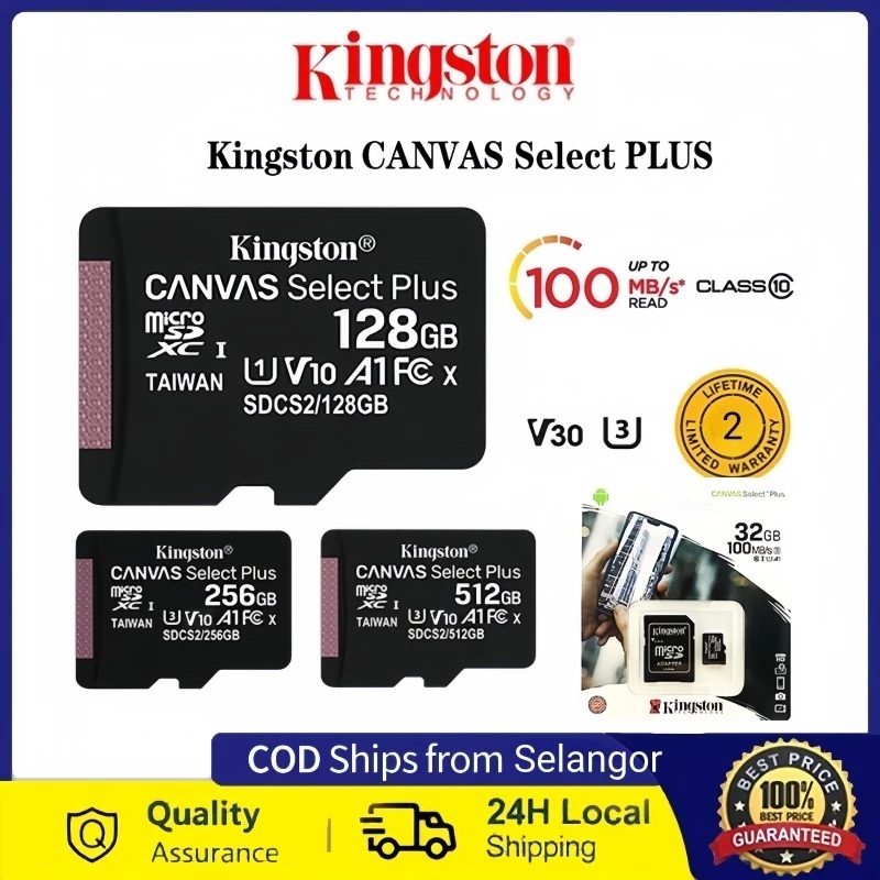 เมมโมรี่การ์ด Kingston Canvas Select Plus A1 microSD 32GB-2TB